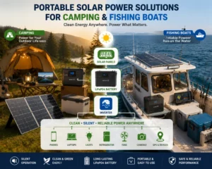 Portable Solar Energy Solutions for Outdoor Camping and Fishing Boats